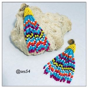 Festival Multicolor bead drop earrings